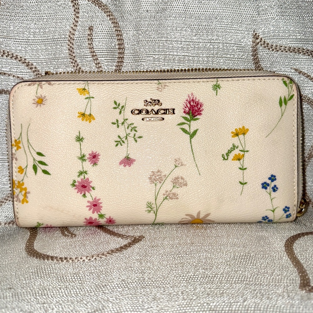 Coach Beige Floral Women's Wallet